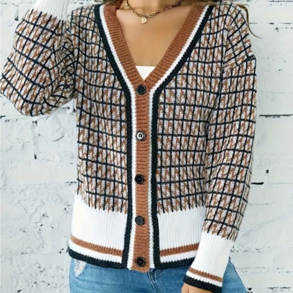 NWOT Shawnee cardigan blown/black/cream. Sold out online for $42. - Picture 8 of 9